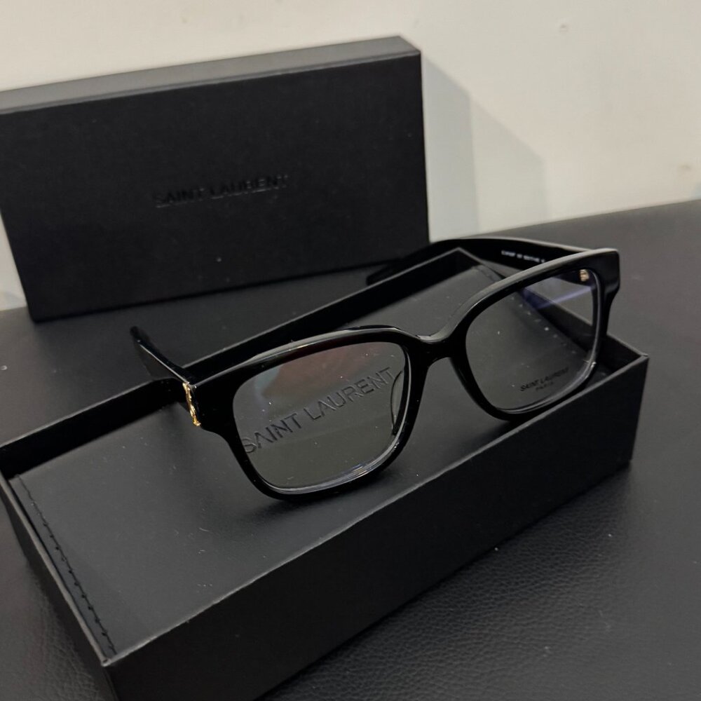Saint Laurent SL M150/F 001 Black Designer Eyeglasses Classic Luxury Frame